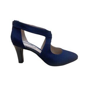 LifeStride Women’s Navy Fabric Zip Up Giovanna 2 Soft System Pumps Size 5.5M